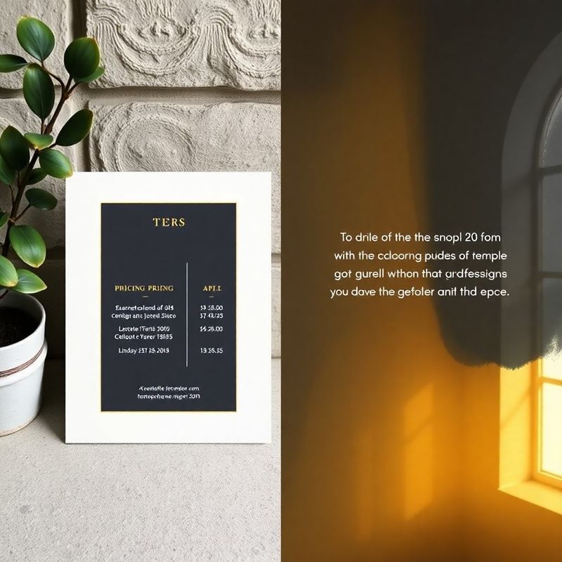 Three charcoal and gold pricing tier cards on off-white paper