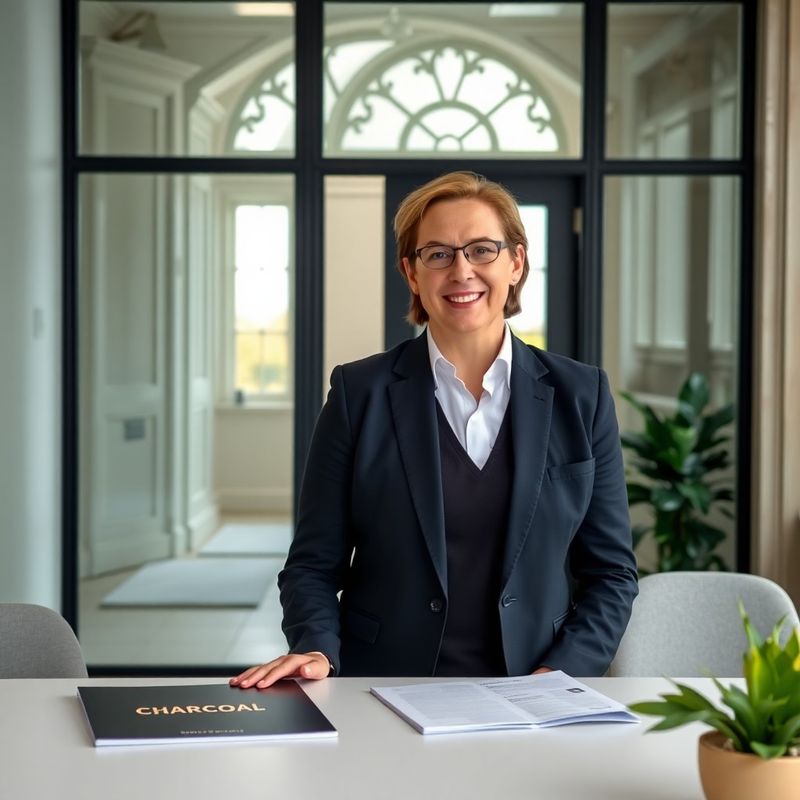 Marketing leader at a standing desk in a bright Dublin office